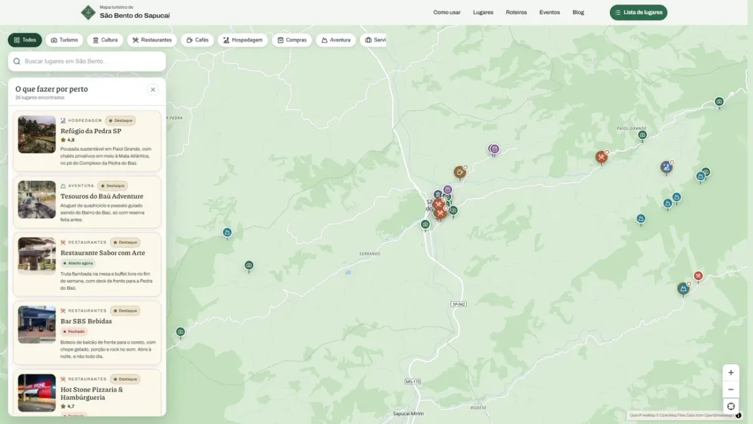 Mapa Turístico de São Bento do Sapucaí